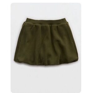 aerie Olive Green Mini Bubble Skirt